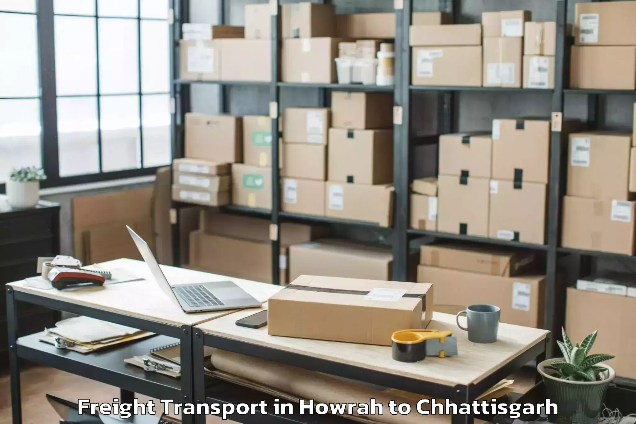 Top Howrah to Bhanupratappur Freight Transport Available